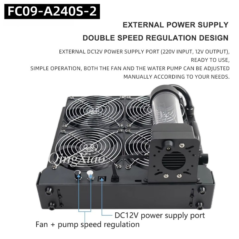 4 Fan Radiator Pump And Water  - External Radiator Water Cooling Kit review and price